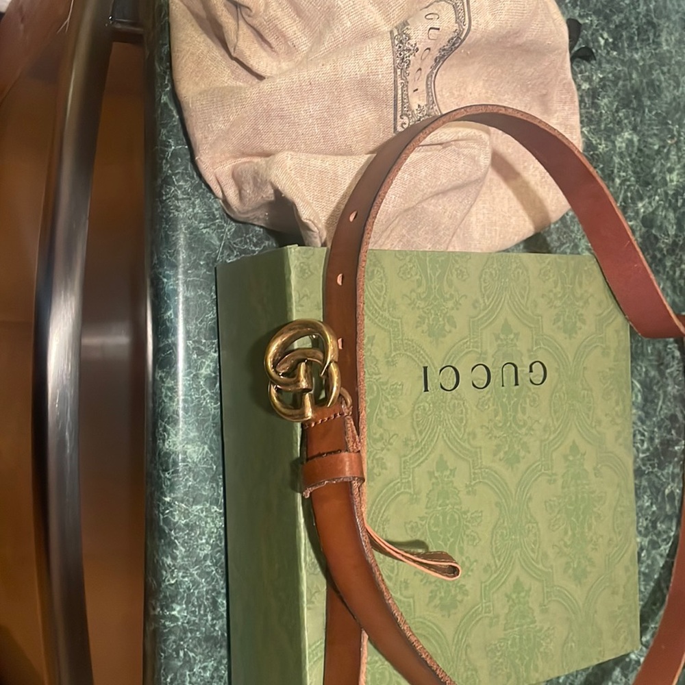 Gucci brown marmont belt